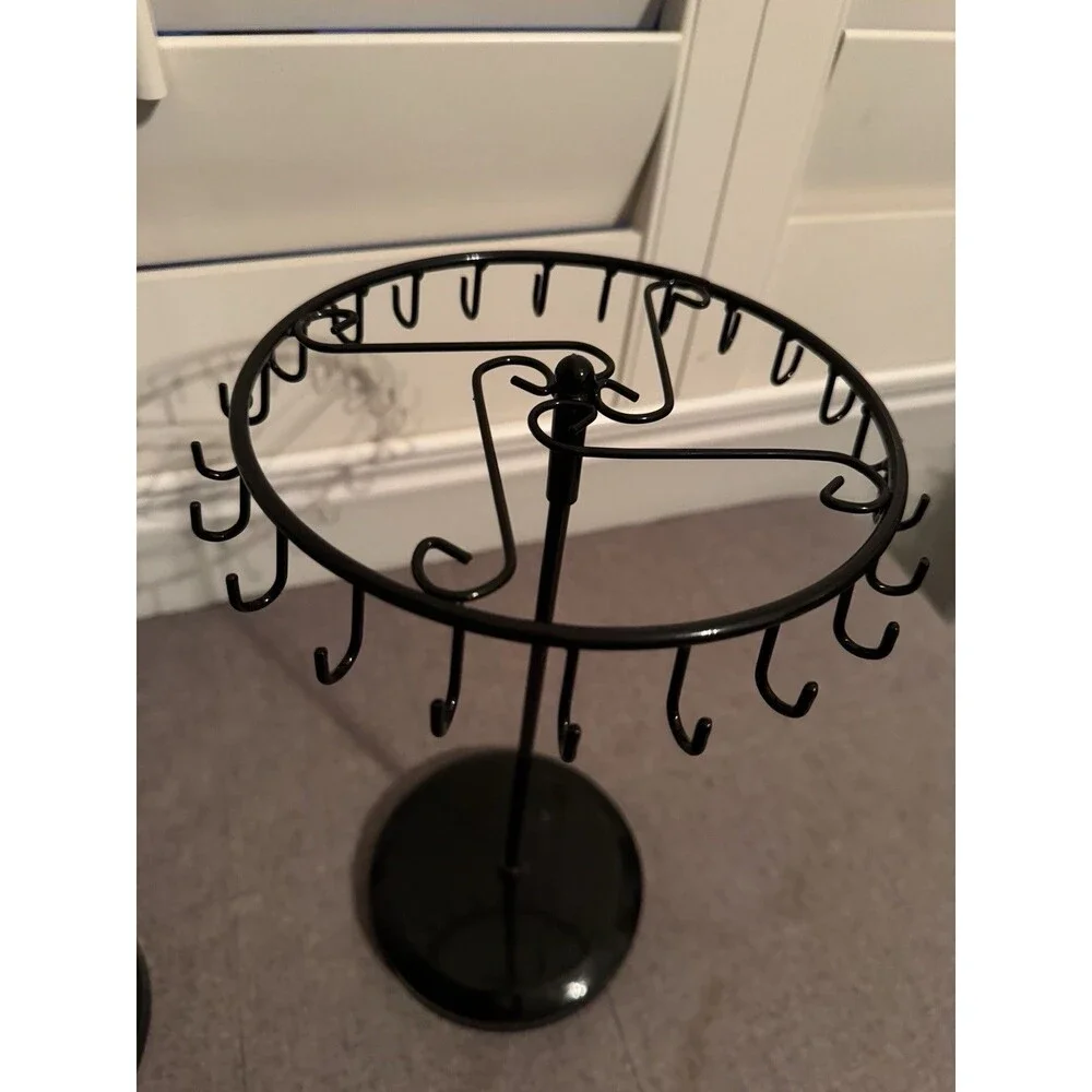 2 Rotating Necklace Holder Jewelry Organizer Display Stand 14-Inch 23 Hooks - Picture 4 of 6